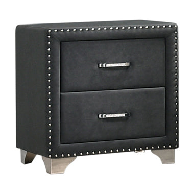 Coaster Melody Upholstered 2-Drawer Nightstand Grey