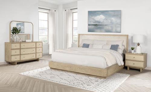 Kailani Beige Oak 2-Drawer Nightstand Bedside Table
