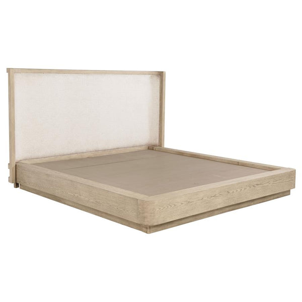 Kailani Beige Oak 49-Inch Eastern King Wingback Bed