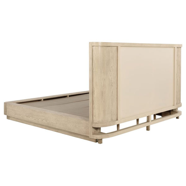 Kailani Beige Oak 49-Inch Eastern King Wingback Bed