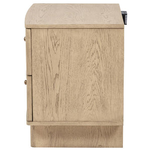 Kailani Beige Oak 2-Drawer Nightstand Bedside Table