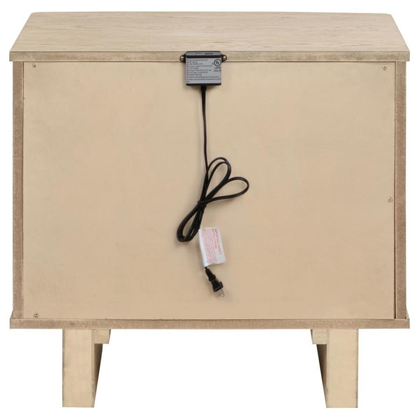 Kailani Beige Oak 2-Drawer Nightstand Bedside Table