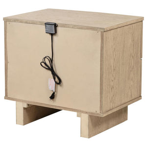 Kailani Beige Oak 2-Drawer Nightstand Bedside Table