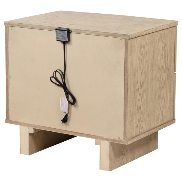 Kailani Beige Oak 2-Drawer Nightstand Bedside Table