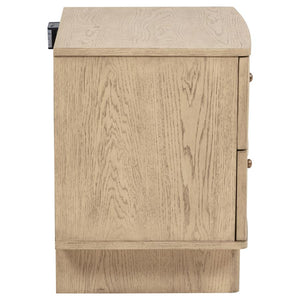 Kailani Beige Oak 2-Drawer Nightstand Bedside Table