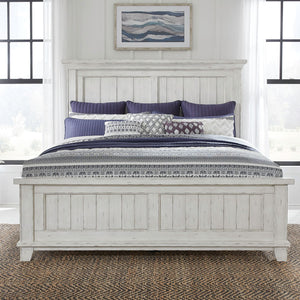 Liberty Furniture River Place Queen Mansion Panel Headboard in Riverstone White