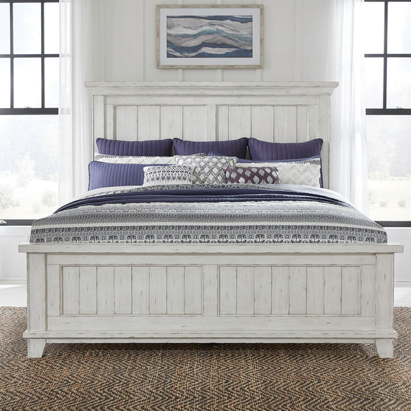 Liberty Furniture River Place Queen Mansion Panel Headboard in Riverstone White