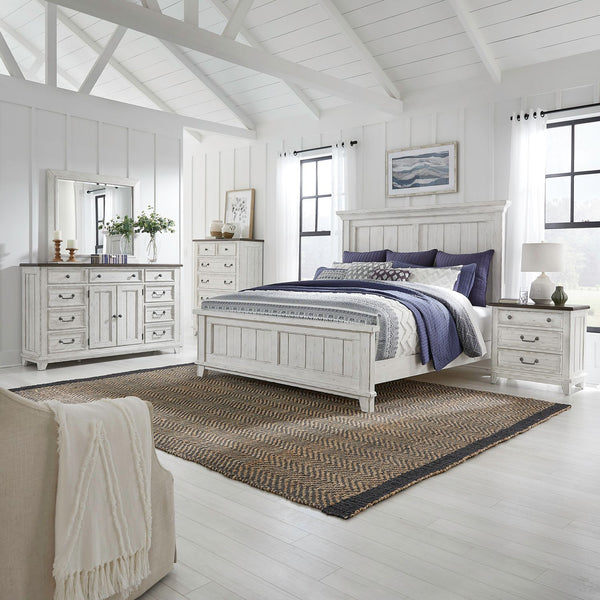 Liberty Furniture River Place 6-Drawer Chest in Riverstone White & Tobacco