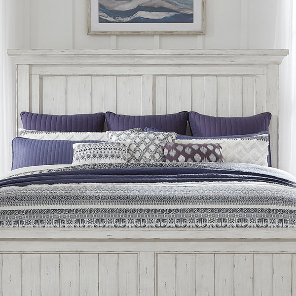 Liberty Furniture River Place Queen Mansion Panel Headboard in Riverstone White