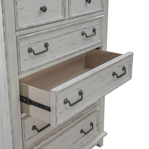 Liberty Furniture River Place 6-Drawer Chest in Riverstone White & Tobacco