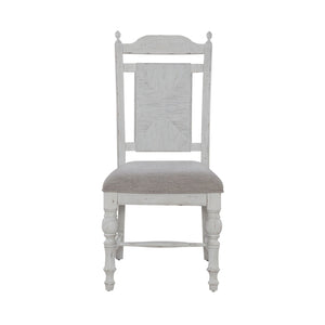 Liberty Furniture River Place Panel Back Dining Side Chair in Riverstone White