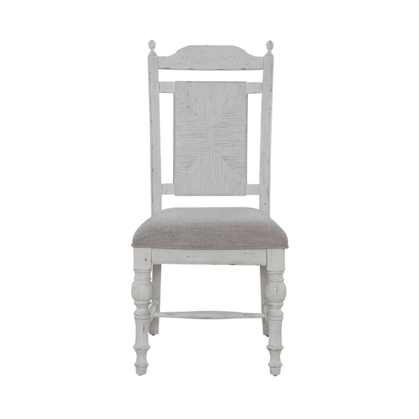 Liberty Furniture River Place Panel Back Dining Side Chair in Riverstone White