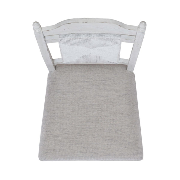 Liberty Furniture River Place Panel Back Dining Side Chair in Riverstone White