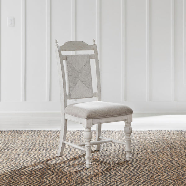 Liberty Furniture River Place Panel Back Dining Side Chair in Riverstone White