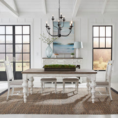 Liberty Furniture River Place Panel Back Dining Side Chair in Riverstone White