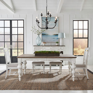 Liberty Furniture River Place Panel Back Dining Side Chair in Riverstone White
