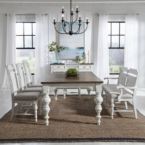 Liberty Furniture River Place Panel Back Dining Side Chair in Riverstone White