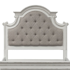 Liberty Furniture Magnolia Manor Antique White King Upholstered Panel Headboard