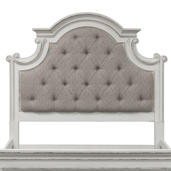 Liberty Furniture Magnolia Manor Antique White King Upholstered Panel Headboard