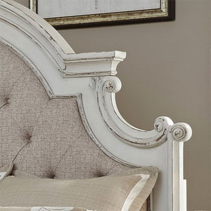 Liberty Furniture Magnolia Manor Antique White King Upholstered Panel Headboard
