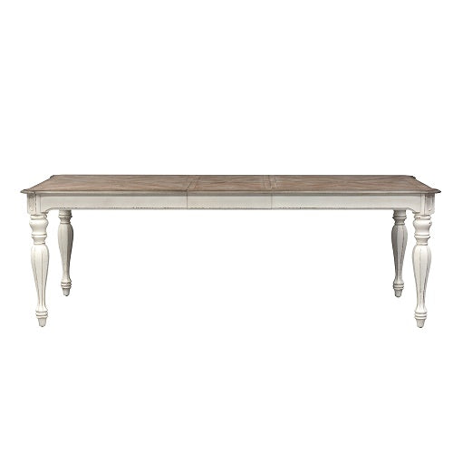 Liberty Magnolia Manor Antique White & Weathered Bark Dining Table with 4 Side Chairs