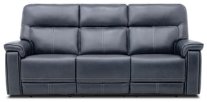 Moto Motion Harmony Triple Power Sofa with Home Theater & Middle Speaker, Air Massage, 3-Zone Heating & Zero Gravity In Sorrento Ocean Leather