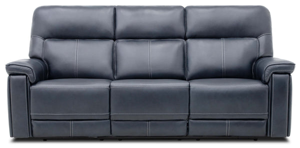 Moto Motion Harmony Triple Power Sofa with Home Theater & Middle Speaker, Air Massage, 3-Zone Heating & Zero Gravity In Sorrento Ocean Leather