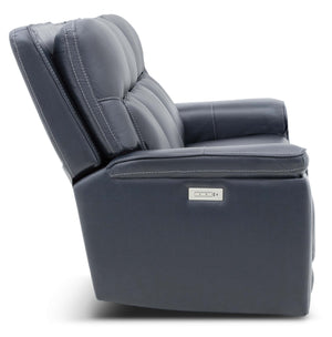 Moto Motion Harmony Triple Power Sofa with Home Theater & Middle Speaker, Air Massage, 3-Zone Heating & Zero Gravity In Sorrento Ocean Leather