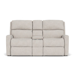 Flexsteel Catalina Almond Power Reclining Loveseat with Power Headrests