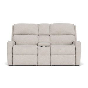 Flexsteel Catalina Almond Power Reclining Loveseat with Power Headrests