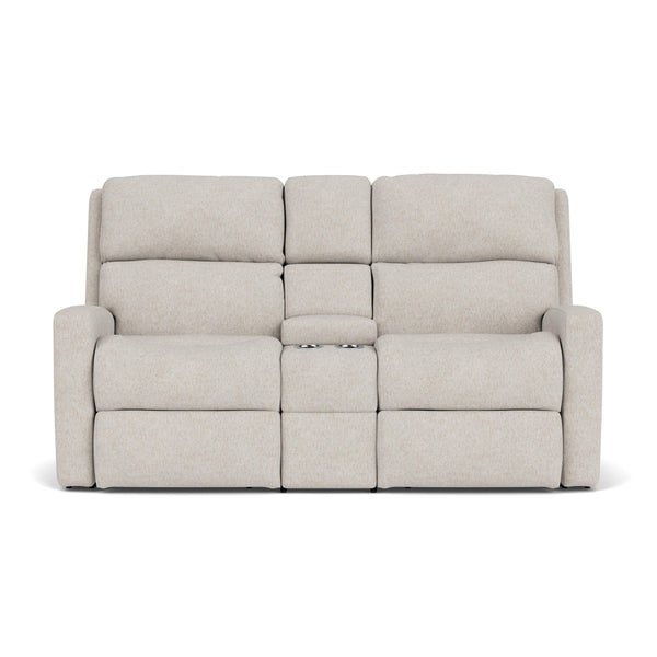 Flexsteel Catalina Almond Power Reclining Loveseat with Power Headrests