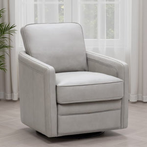 Leather Italia Turner Stone Leather Swivel Glider Chair