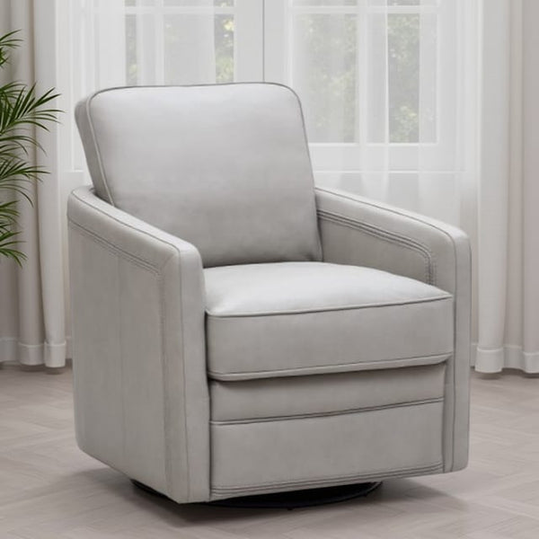 Leather Italia Turner Stone Leather Swivel Glider Chair