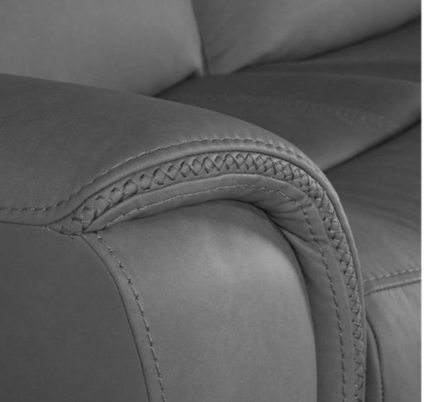 In Motion Grayson Dual Power Recliner with Zero Gravity in Slate Leather
