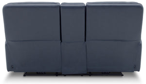 Moto Motion Harmony Console Loveseat with Home Theater & Multi Media & Air Massage & 3-Zone Heating & Zero Gravity In Sorrento Ocean Leather