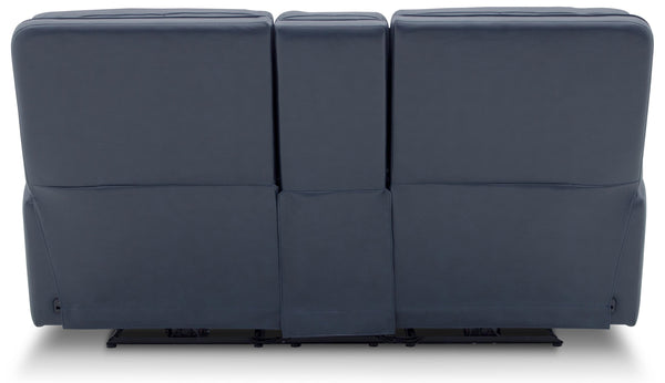 Moto Motion Harmony Console Loveseat with Home Theater & Multi Media & Air Massage & 3-Zone Heating & Zero Gravity In Sorrento Ocean Leather