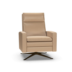 American Leather Simon Re-Invented Swivel Recliner Chair in Bison Champagne