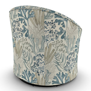 Best Home Kahlari Ocean Fabric Swivel Glider Barrel Chair