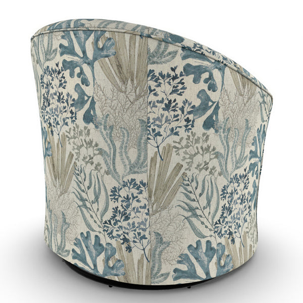 Best Home Kahlari Ocean Fabric Swivel Glider Barrel Chair