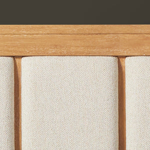 Parker House Escape Glazed Natural Oak King Panel Headboard in Mirage Mist Fabric