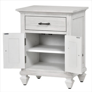 Seawinds Surfside 1-Drawer 2-Door Nightstand with Weathered White Finish
