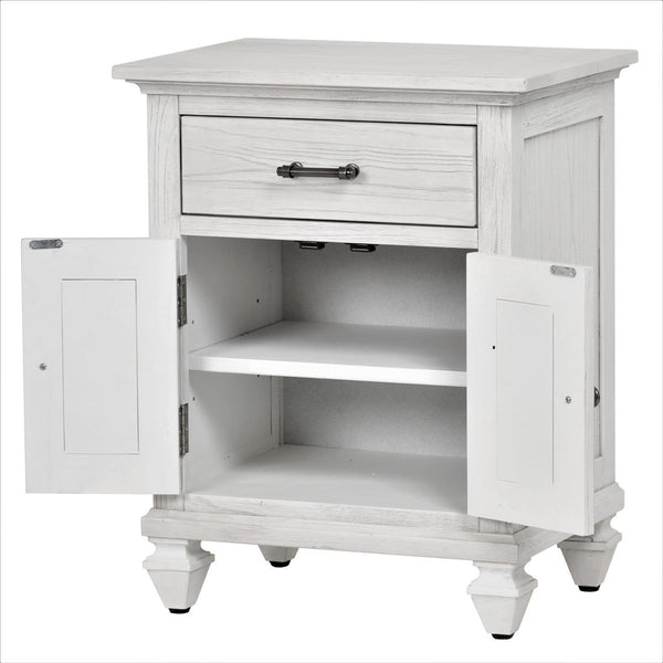 Seawinds Surfside 1-Drawer 2-Door Nightstand with Weathered White Finish