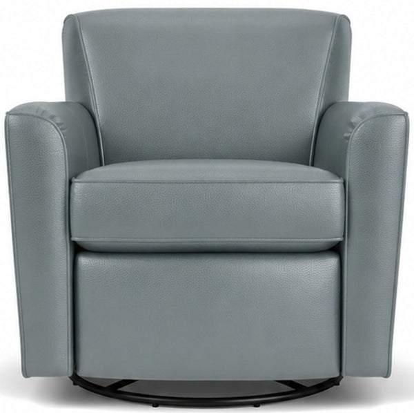 Flexsteel Kingman Leather Swivel Glider Chair in Mink