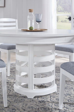 American Woodcrafters Heritage Coast Round dining Table Coastal White