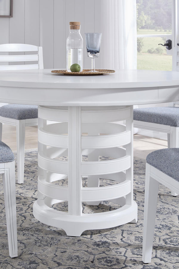 American Woodcrafters Heritage Coast Round dining Table Coastal White