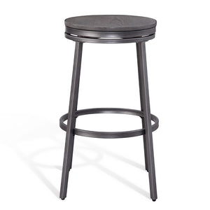 American Woodcrafters Stockton 30-Inch Backless Stool Metal Frame Slate Grey/Grey Oak