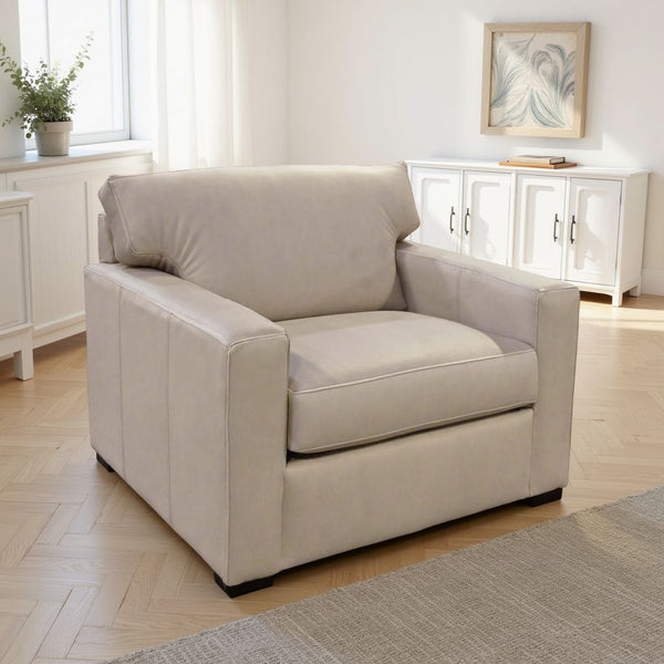 England Furniture Baylor Leather Chair 1/2 Evolution Pumice