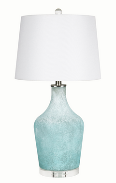 Seawinds Lux Lighting Mist Aqua Glass Table Lamp