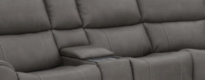 Flexsteel Latitudes Motion Carter Smoke Gray Power Fabric Sectional