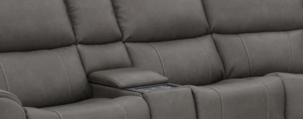 Flexsteel Latitudes Motion Carter Smoke Gray Power Fabric Sectional